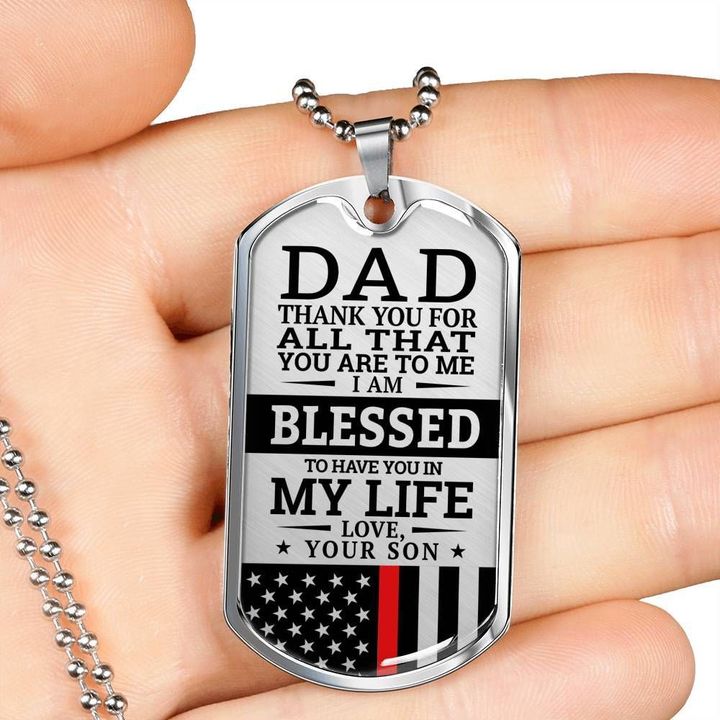 Dog Tag Necklace Gift For Dad Thank You For All That You Are To Me
