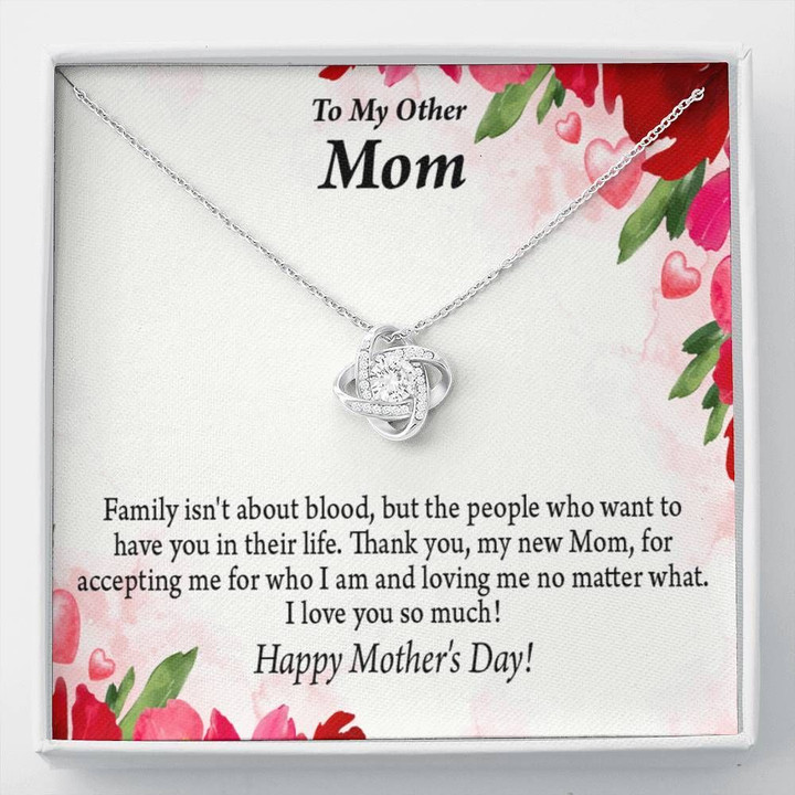 Love Knot Necklace Gift For Bonus Bonus Mom Thanks For Loving Me No Matter What