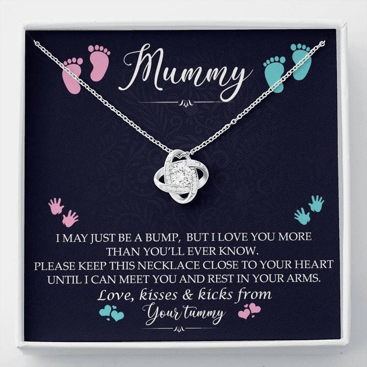 Gift For Mummy Love Knot Necklace I May Just Be A Bump
