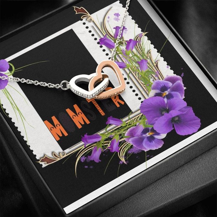 Momster Funny Halloween Night Gift For Mom Interlocking Hearts Necklace