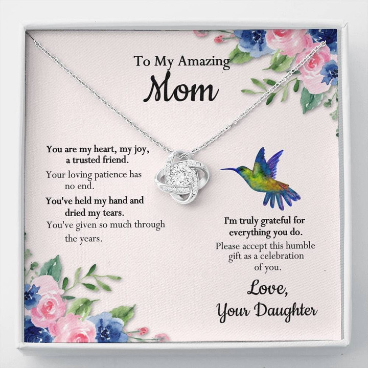 Love Knot Necklace Gift For Mom You Are My Heart My Joy
