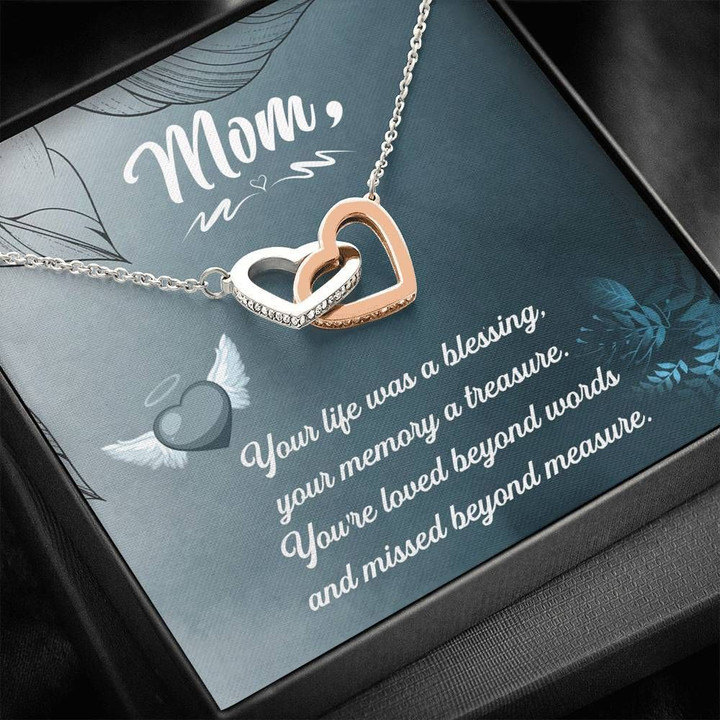 Interlocking Hearts Necklace Gift For Mom You're Loved Beyond Words