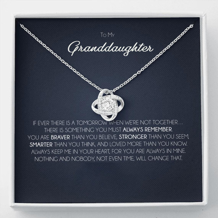 Gift For Granddaughter Love Knot Necklace Nothing Can Change Who You Are
