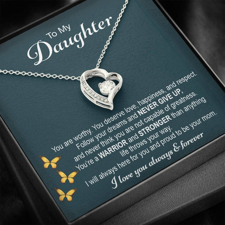 Forever Love Necklace Mom Gift For Daughter You Are Worthy
