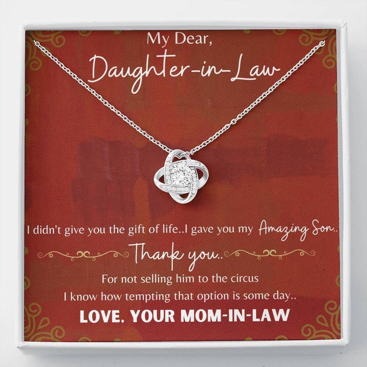 Love Knot Necklace Mom Gift For Daughter In Law Thank You
