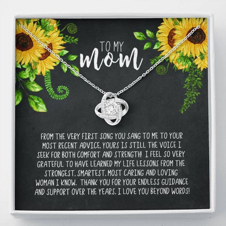 Sunflower Gift For Mom Love Knot Necklace I Love You Beyond Words