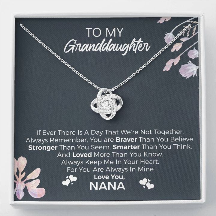 Nana Gift For Granddaughter Love Knot Necklace Keep Me In Your Heart