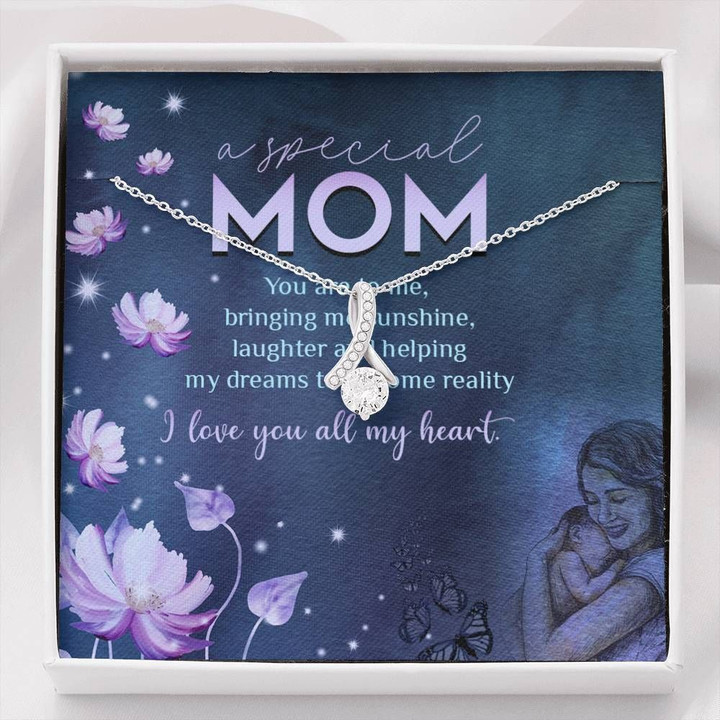 Lotus Gift For Mom Alluring Beauty Necklace Love You With All My Heart