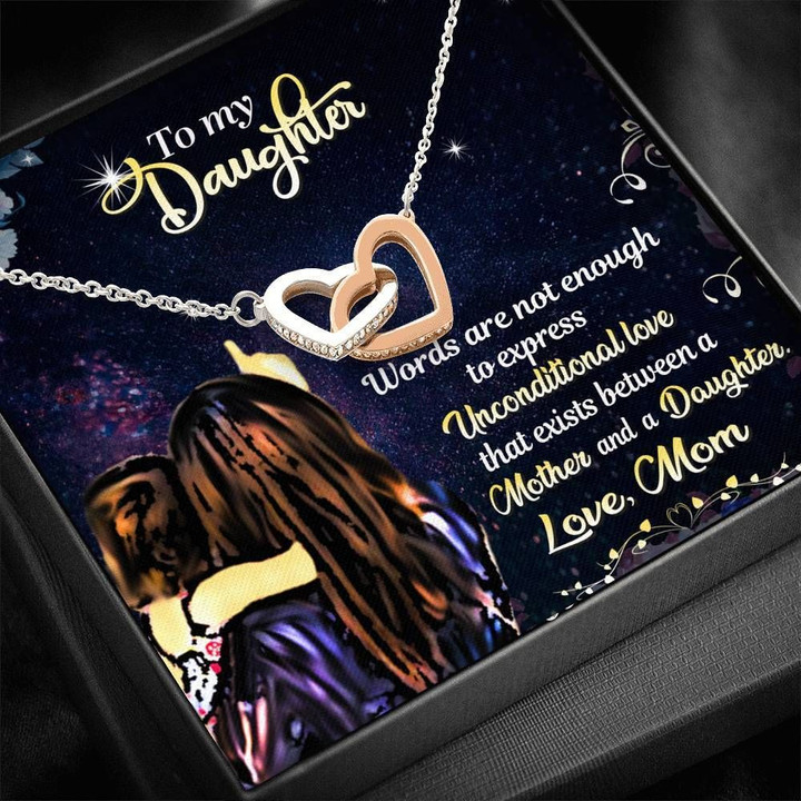 Mom Gift For Daughter Interlocking Hearts Necklace My Unconditional Love For You