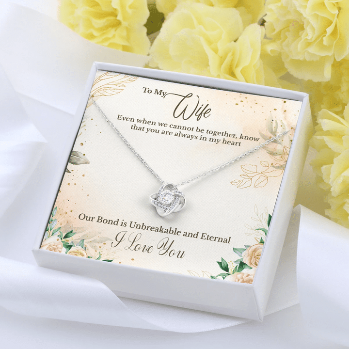 Love Knot Necklace Gift For Wife Love Knot Necklace Our Bone Is Unbreakable And Eternal