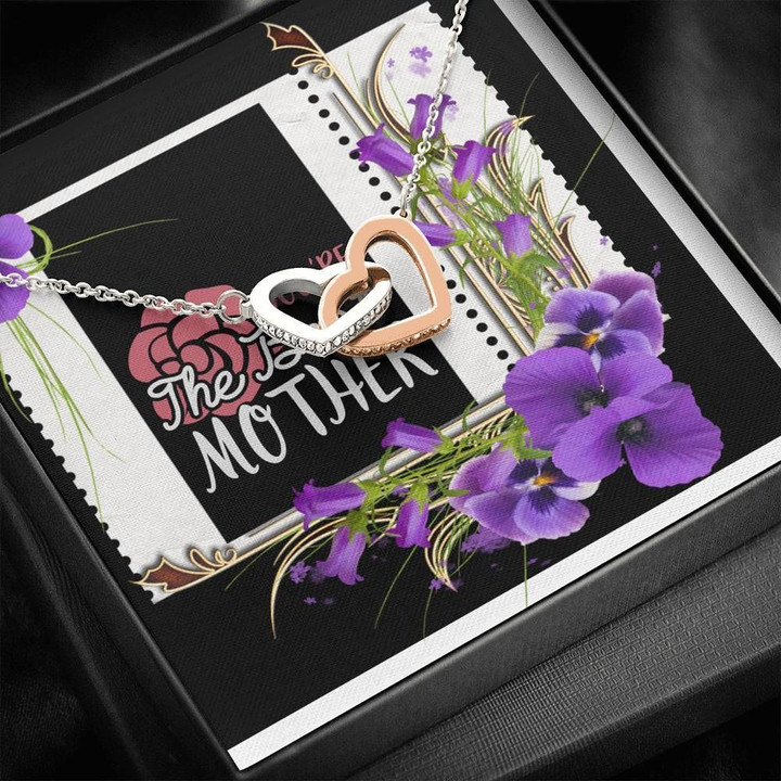 Floral Frame Gift For Mom Interlocking Hearts Necklace The Best Mother