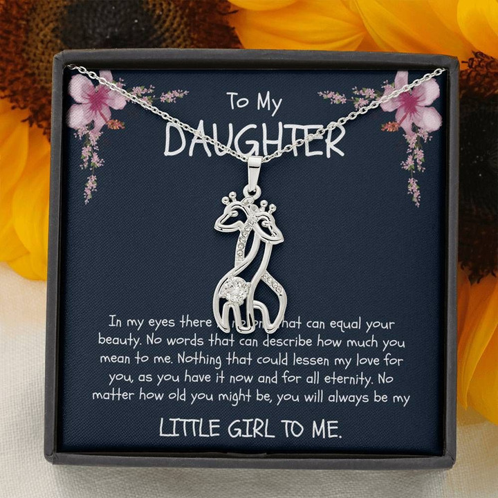 Giraffe Couple Necklace Mom Gift For Daughter You Will Always Be My Little Girl