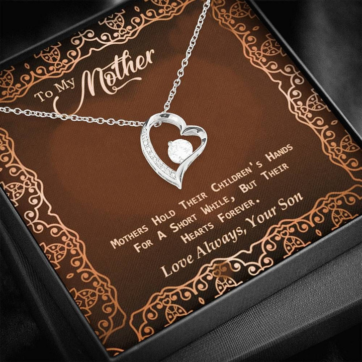 Son Gift For Mom Mama Forever Love Necklace Mothers Hold Their Children's Heart Forever