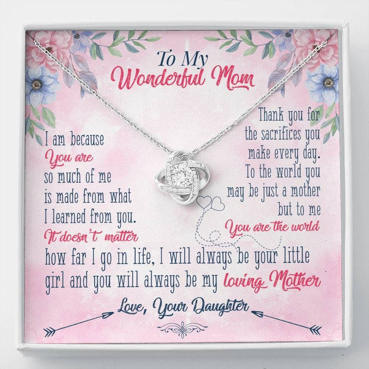 Daughter Gift For Mom Mama Forever Love Necklace You Are The World