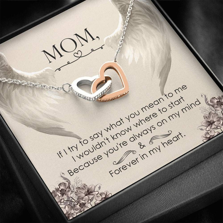 Interlocking Hearts Necklace Gift For Mom You Are Forever In My Heart
