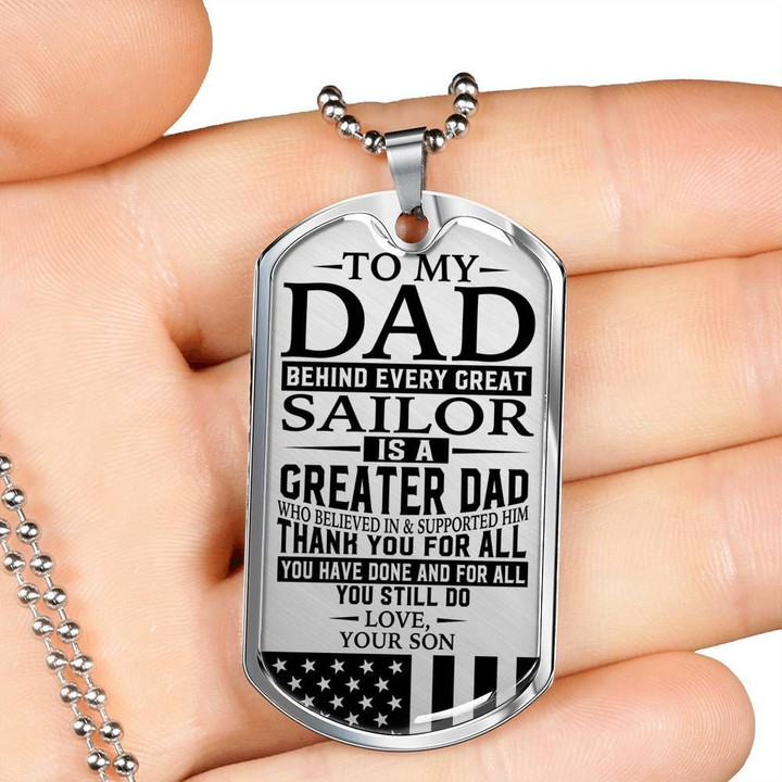 Dog Tag Necklace Son Gift For Sailor's Dad Thank You For All You Do