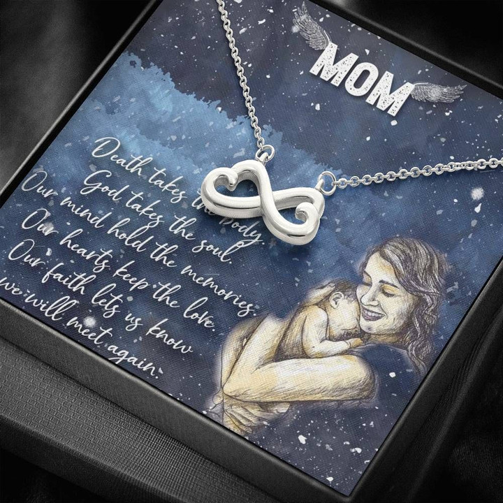 Our Mind Hold The Memories Infinity Heart Necklace Gift For Mom