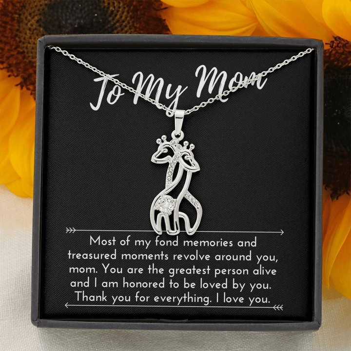 Gift For Mom Mama Giraffe Couple Necklace Most Of My Fond Memories