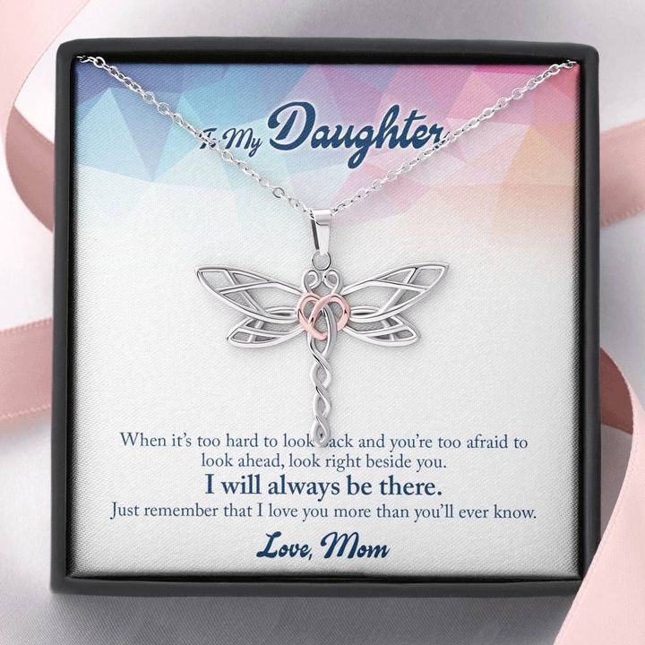 Adorable Mom Gift For Daughter Dragonfly Dreams Necklace Love You More Than You'll Ever Know