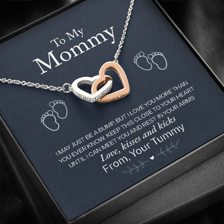 Gift For Mom Interlocking Hearts Necklace Close To Your Heart