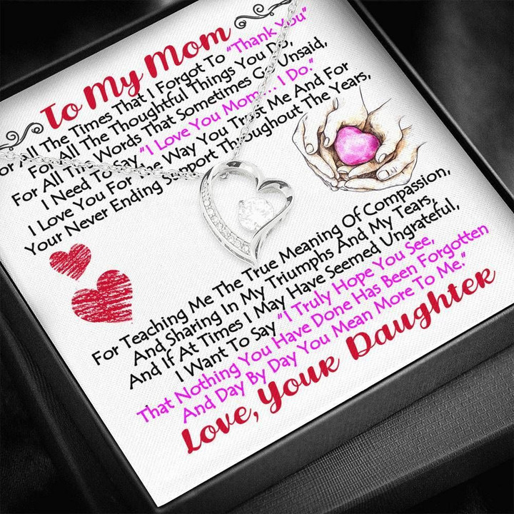 Daughter Gift For Mom Forever Love Necklace Day By Day You Mean More To Me