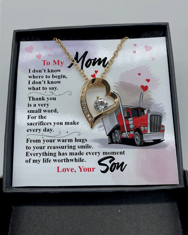 Trucker Son Gift For Mom Forever Love Necklace Thank You