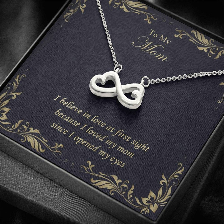 Gift For Mom Infinity Heart Necklace Since I Opened My Eyes