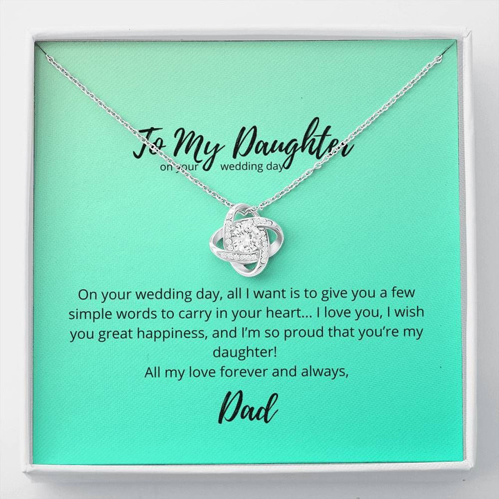 Gift For Daughter From Dad Love Knot Necklace All My Love Forever And Always