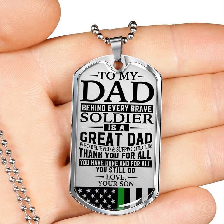 Dog Tag Necklace Soldier Son Gift For Dad Thank For Everything You Do