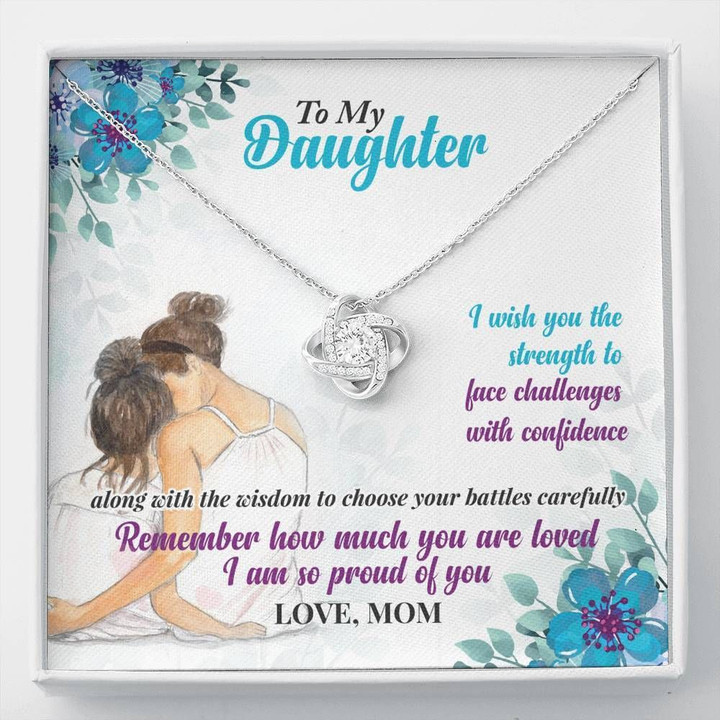 So Proud Of You Love Knot Necklace Mom Gift For Daughter