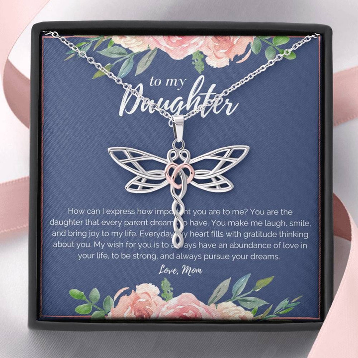 Dragonfly Dreams Necklace Mom Gift For Daughter How Important You Are To Me