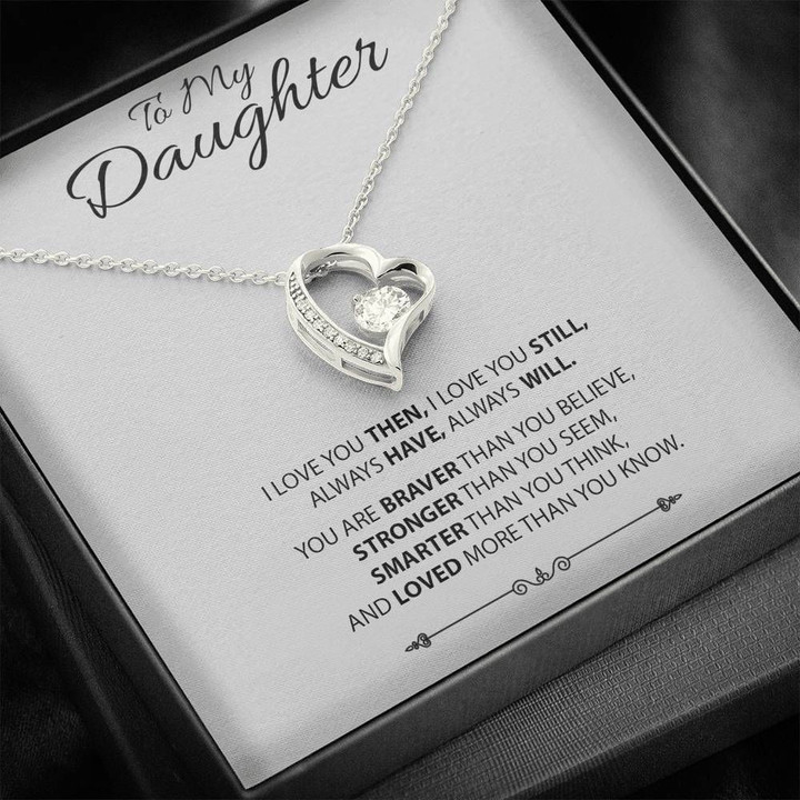 Mom Gift For Daughter Forever Love Necklace You're Loved More Than You Know