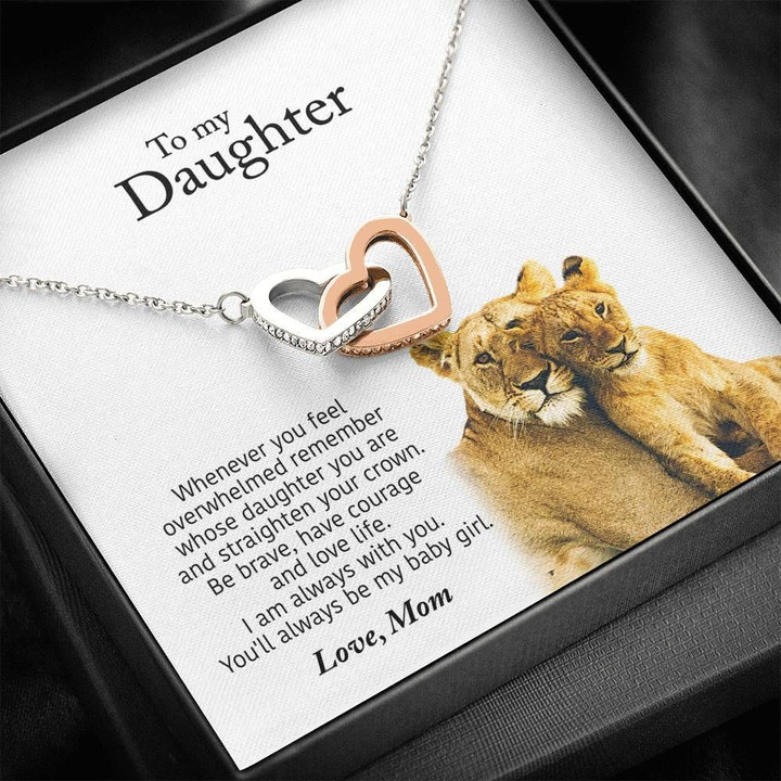 Interlocking Hearts Necklace Mom Gift For Daughter Remember Whose Daughter You Are