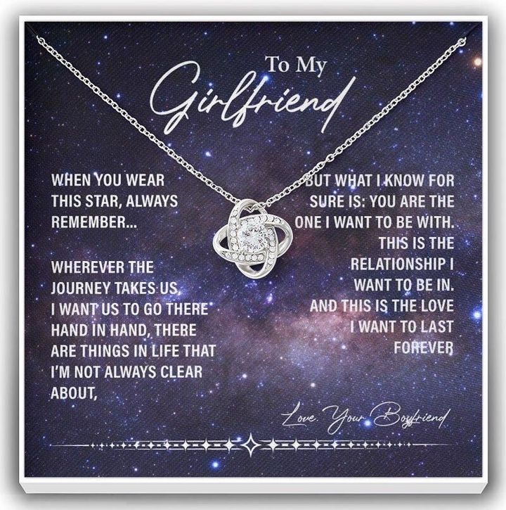 Gift For Girlfriend Wherever The Journey Takes Us Love Knot Necklace