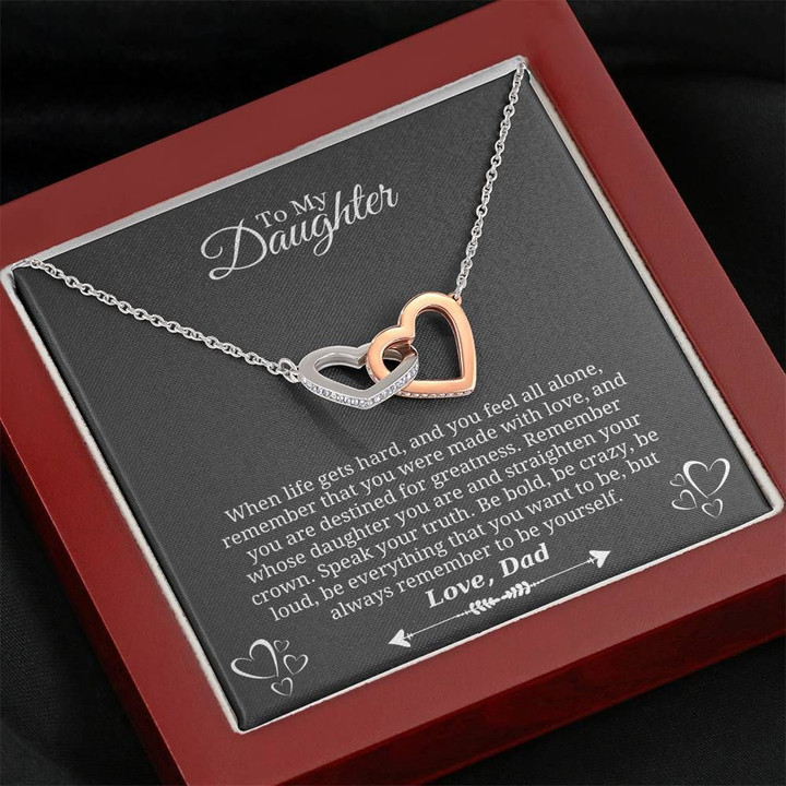 Mom Gift For Daughter Interlocking Hearts Necklace Remember That You Were Made With Love