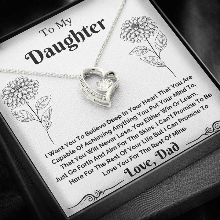 Forever Love Necklace Dad Gift For Daughter Believe Deep In Your Heart