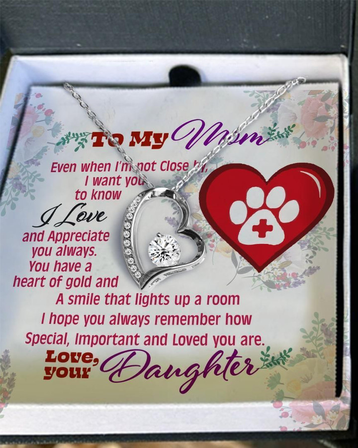 Veterinarian Daughter Gift For Mom Forever Love Necklace I Love You Always