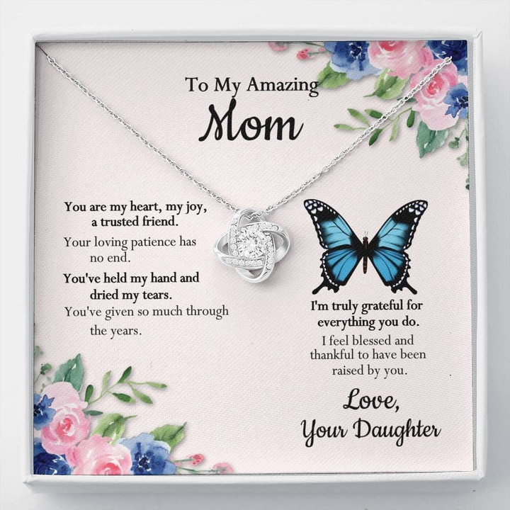 Daughter Gift For Mom Mama Forever Love Necklace I'm Blessed And Thankful