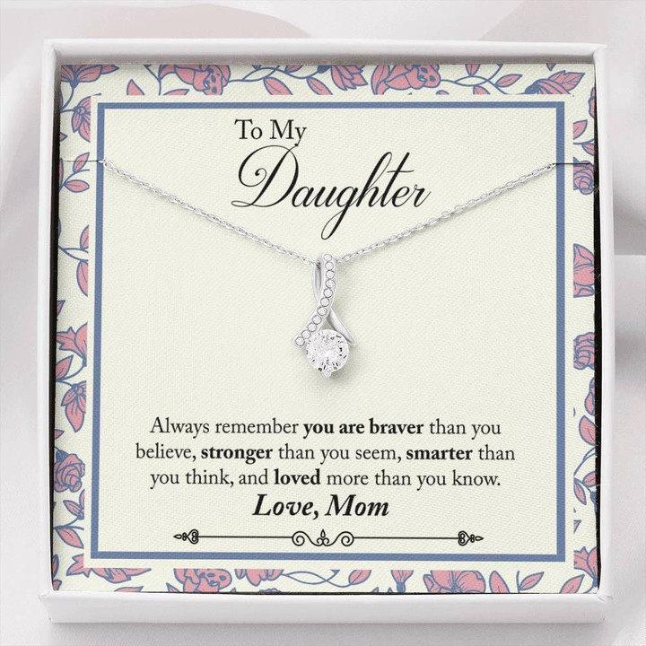 Floral Frame Alluring Beauty Necklace Mom Gift For Daughter You're Loved More Than You Know