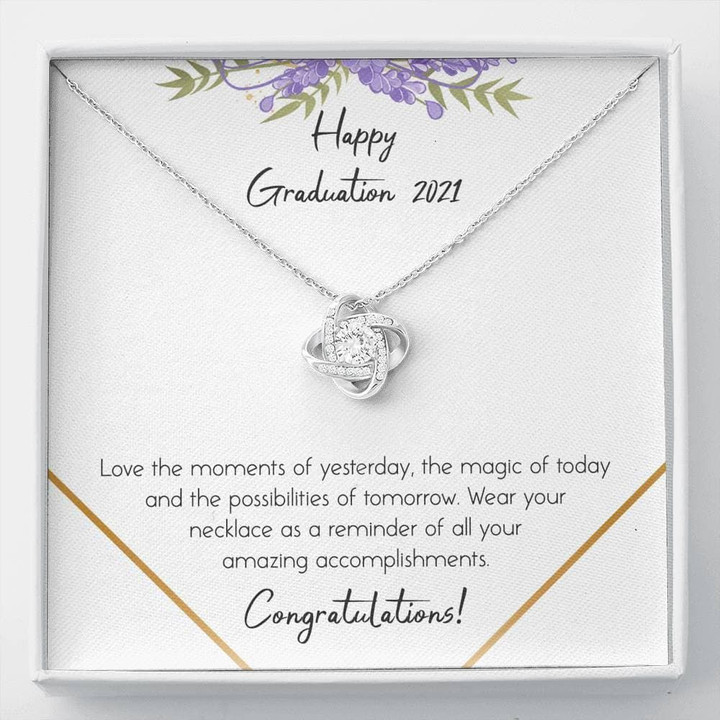 Love Knot Necklace Graduation Gift Love The Moments Of Yesterday The Magic Of Today