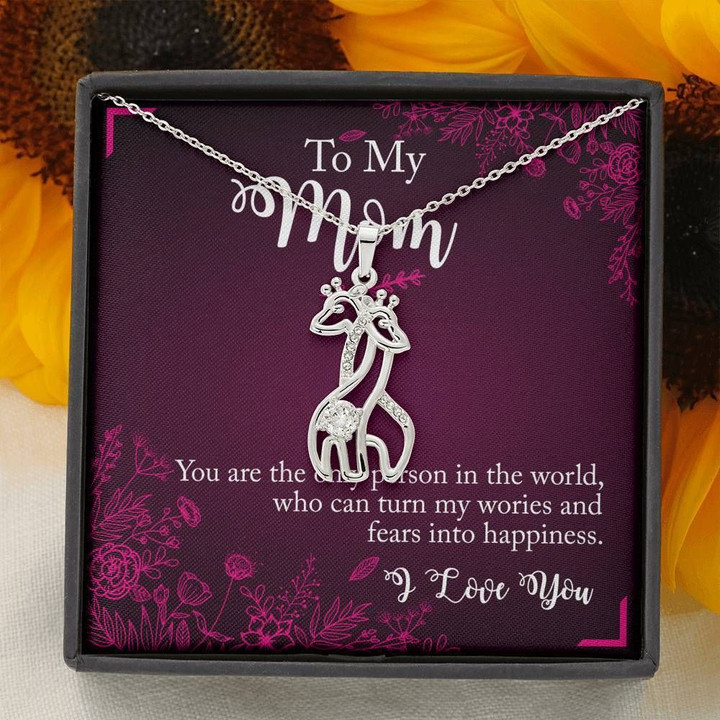 Neon Color Gift For Mom Giraffe Couple Necklace You're The Only Person In The World