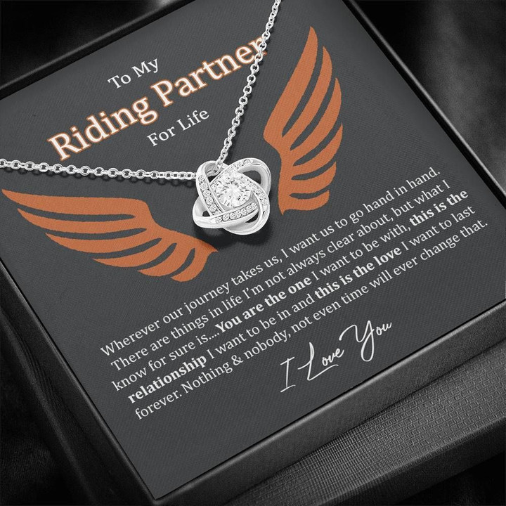 Gift For Riding Partner Wherever Our Journey Takes Us Love Knot Necklace