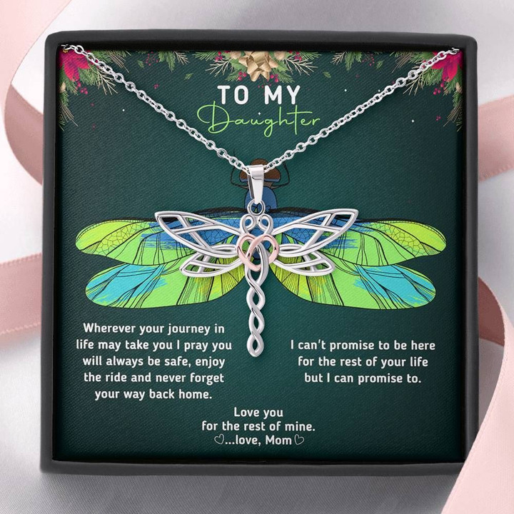 Mom Gift For Daughter Dragonfly Dreams Necklace Love You For The Rest Of Mine