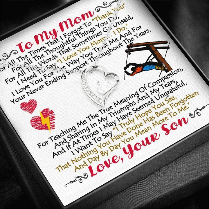 Electric Son Gift For Mom Forever Love Necklace Thank For Teaching Me