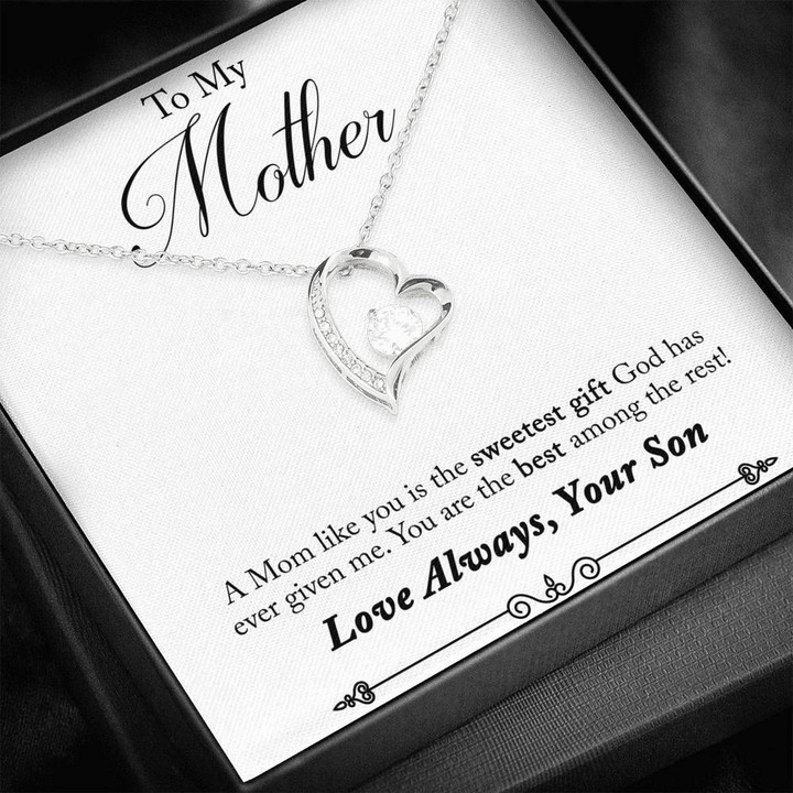 Son Gift For Mom Mama Forever Love Necklace You're The Best Among The Rest