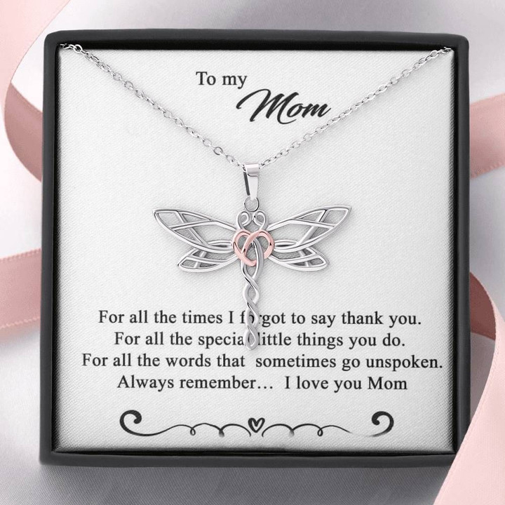 Gift For Mom Dragonfly Dreams Necklace Always Remember I Love You