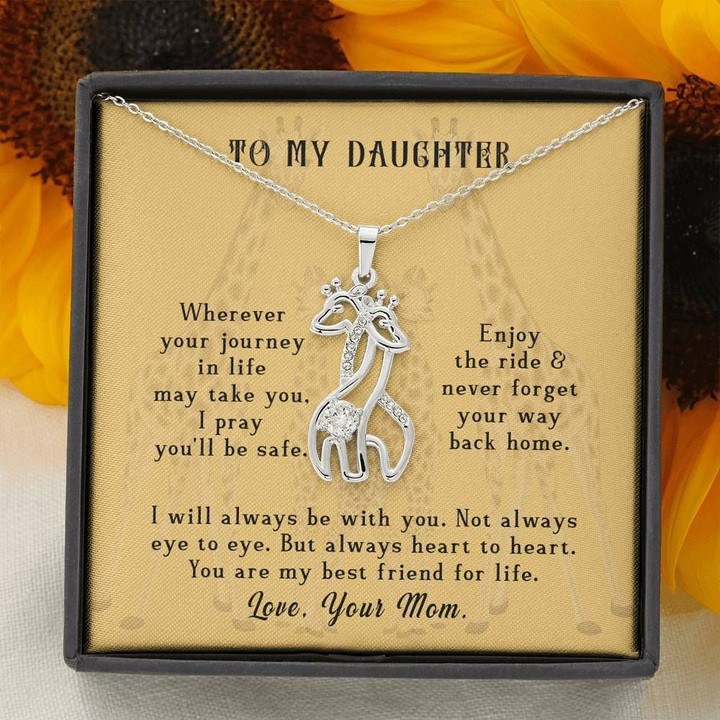 Giraffe Couple Necklace Mom Gift For Daughter Enjoy The Ride