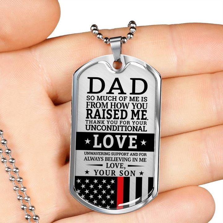 Dog Tag Necklace Gift For Dad Thanks For Always Believe In Me
