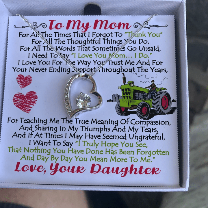 Farmer Gift For Mom Forever Love Necklace Love You For The Way You Trust Me