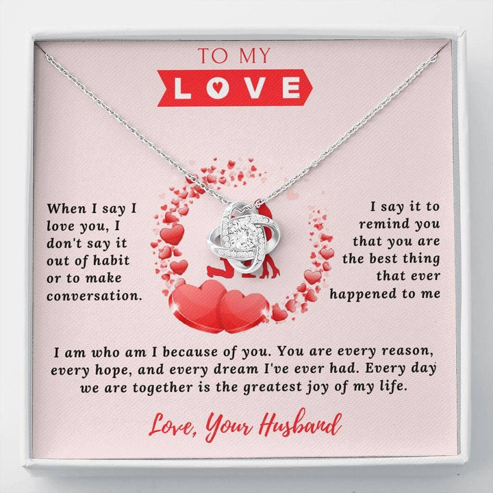The Love Knot Necklace Gift For Wife The Greatest Joy Of My Life
